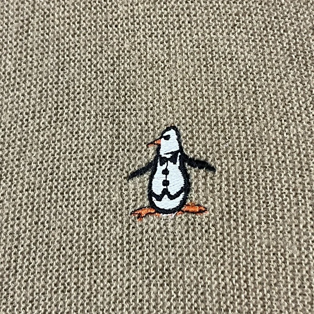 Grand Slam Munsingwear Penguin Cardigan Sweater Vintage 1970s Tan 1960s Antique
